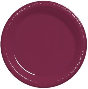 img 1 attached to 🍷 Burgundy Red Round Plastic Plates Party Supplies: Creative Converting 7" - Premium Quality for Unforgettable Events