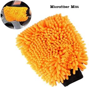 img 3 attached to 🧤 SCRUBIT Microfiber Car Wash Mitts – Scratch-Free Chenille Cleaning Gloves for Dirt &amp; Bugs - Premium Sponge Cloths for Cars, Trucks, and Boats - 2 Pack