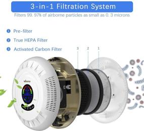 img 3 attached to 🌬️ Вебтоп Большие очистители воздуха для помещений с True HEPA HESA фильтром для дома, офиса и спален - включена опциональная ночная подсветка