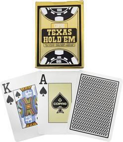 img 2 attached to 🃏 Карты для игры в покер Copag, размер покера Jumbo Index Texas Holdem - премиумная одиночная чёрная колода