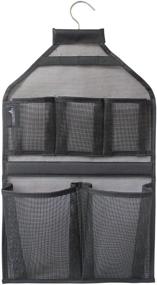 img 4 attached to Black Mesh Hanging Shower Caddy Organizer with Rotatable Hanger by MISSLO