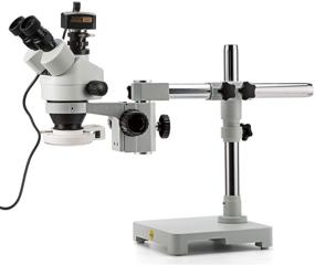 img 1 attached to 🔬 SWIFT S7 7X-45X Trinocular Stereo Microscope on Single-Arm Boom Stand with Wide-Field 10X Eyepieces, 0.7X-4.5X Zoom Objective Lens, and 56-Bulb LED Ring Light