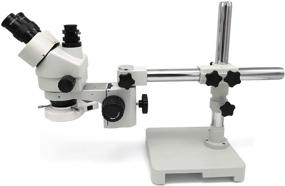 img 3 attached to 🔬 SWIFT S7 7X-45X Trinocular Stereo Microscope on Single-Arm Boom Stand with Wide-Field 10X Eyepieces, 0.7X-4.5X Zoom Objective Lens, and 56-Bulb LED Ring Light