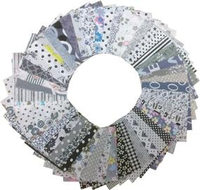 img 1 attached to 🧵 Longshine-US 50pcs 4x4 Premium Cotton Craft Fabric Bundle Squares Patchwork Lint DIY Sewing Scrapbooking Quilting Dot Pattern Artcraft (Gray)