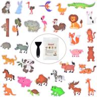 🐾 32 pcs secopad non slip bathtub stickers with adhesive kids animals thread design for improved shower and bath tub safety, includes premium scraper logo