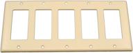 🧡 leviton 80423-t 5-gang decora/gfci device wallplate: standard size, thermoset, device mount – light almond logo