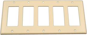 img 1 attached to 🧡 Leviton 80423-T 5-Gang Decora/GFCI Device Wallplate: Standard Size, Thermoset, Device Mount – Light Almond