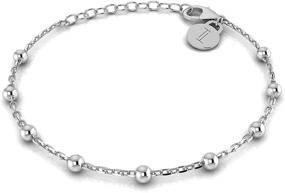 img 4 attached to 💎 Sterling Station Bracelet for Girls - TURQ TAUPE Bracelet with SEO-Optimized Jewelry