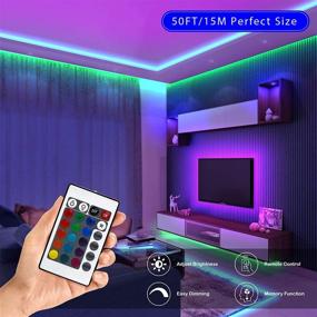 img 1 attached to BLURE 16.4FT LED Strip Lights: Music Sync Color Changing for Bedroom | USB Powered with App & Remote Control