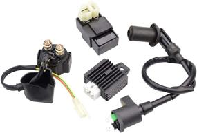 img 4 attached to Высокопроизводительный комплект зажигания GOOFIT Ignition Coil CDI Solenoid Relay Voltage Regulator Kit для двигателей GY6 50cc 125cc 150cc ATV Go Kart Dirt Bike Pit Bike Scooter Moped: Ultimate Power Boost!