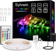 🌈 enhance your space with sylvwin led strip lights 16.4ft: color changing, dimmable lighting for kitchen, bedroom, party & tv backlight – remote control included логотип