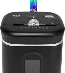 img 3 attached to Aurora AU1800XA Crosscut Shredder with Anti-Jam Technology, CD and Credit Card Shredding/6-Gallon Pullout Basket, 30-Minute Continuous Run Time