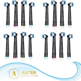 img 1 attached to 16 Pack of Aster Compatible Oral B Braun Replacement Brush Heads in Black