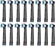 16 pack of aster compatible oral b braun replacement brush heads in black logo