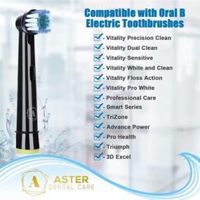 img 3 attached to 16 Pack of Aster Compatible Oral B Braun Replacement Brush Heads in Black