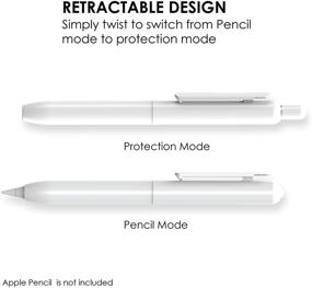 img 1 attached to 🖊️ Ztylus Apple Pencil Protective Case: Clip-On Design with Retractable Tip, Cap Secure, iPad Pro & iPad 2019 Compatible (White)
