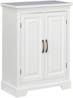 st. james freestanding floor cabinet: versatile storage organizer for bathroom, kitchen, and living room - 2 doors, 2 adjustable shelves, white logo