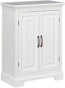 img 4 attached to St. James Freestanding Floor Cabinet: Versatile Storage Organizer for Bathroom, Kitchen, and Living Room - 2 Doors, 2 Adjustable Shelves, White