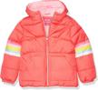 stay warm and stylish with the pink platinum girls' puffer jacket logo
