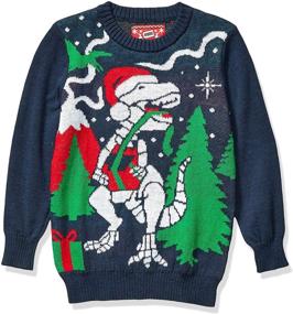 img 3 attached to Get Festive with Hybrid Apparel Christmas Sweater Skeleton Boys' Clothing and Sweaters