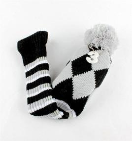 img 1 attached to 🧦 Vintage Pom Pom Sock Headcover Set - Knit 3 Pieces in Gray & Black - Brand New