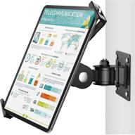 🔒 abovetek tablet wall mount: secure anti-theft holder for 7-11 inch tablets - ipad, galaxy tab, fire, and more - articulating swivel, portrait/landscape - black logo