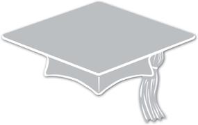 img 1 attached to 🎓 Silver Mini Grad Cap Cutouts by Beistle - 6 inch