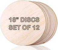 🪵 blupaon set of 12 round wood discs for crafts - 18" diameter x 1/8" thick unfinished wood circles for wood burning, pyrography, painting, decorations, and door hanger projects logo