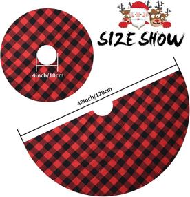 img 2 attached to 🎄 Large 48 Inch Red Christmas Tree Skirt – Plaid Buffalo Checked Skirt for Indoor/Outdoor Tree Decorations and Ornaments