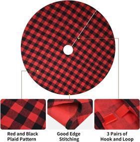 img 1 attached to 🎄 Large 48 Inch Red Christmas Tree Skirt – Plaid Buffalo Checked Skirt for Indoor/Outdoor Tree Decorations and Ornaments