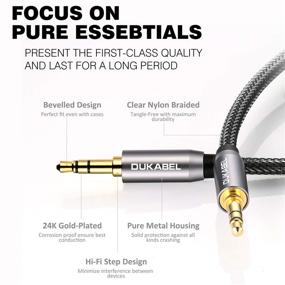 img 3 attached to 🔌 Durable DUKABEL Top Series 3.5mm AUX Cable - Lossless Audio, Gold-Plated, Nylon Braided, Male to Male Stereo Cord - Ideal for Car, Headphones, Speakers, Home Stereos