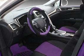 img 2 attached to SEG Direct Purple Plush Winter Auto Автомобильный чехол на руль Универсальный 15 дюймов