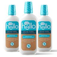 🌿 hello oral care naturally healthy antigingivitis mouthwash - aloe vera & coconut oil, 16 fl oz (pack of 3): fluoride & sls free, blue formula logo