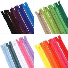 img 1 attached to 🔐 120pcs Outuxed Zippers - Colorful Sewing Zippers for Tailor Sewing Crafts, 7.8 Inches, 12 Inches, 16 Inches, Mixed Nylon Coil, 20 Assorted Colors