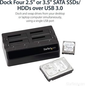 img 4 attached to 📁 StarTech SDOCK4U33 - 4 Bay USB 3.0 Hard Drive Docking Station with UASP, Supports 2.5" and 3.5" SATA SSD HDD, Multiple External Hard Drive Dock (Quad Bay, Black)