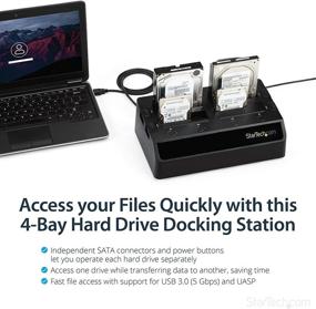 img 3 attached to 📁 StarTech SDOCK4U33 - 4 Bay USB 3.0 Hard Drive Docking Station with UASP, Supports 2.5" and 3.5" SATA SSD HDD, Multiple External Hard Drive Dock (Quad Bay, Black)