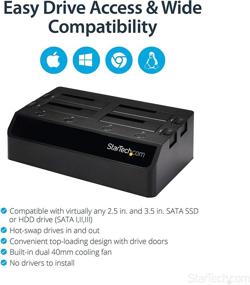 img 2 attached to 📁 StarTech SDOCK4U33 - 4 Bay USB 3.0 Hard Drive Docking Station with UASP, Supports 2.5" and 3.5" SATA SSD HDD, Multiple External Hard Drive Dock (Quad Bay, Black)