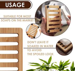 img 1 attached to 🧼 Bamboo Soap Dish 2 Pack: Rustic Bar Soap Holder for Sink, Shower, and Kitchen