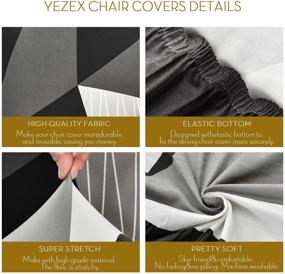 img 2 attached to 🪑 Dining Room Chair Covers Set of 4 - Yexez Stretchable Washable Removable Kitchen Chair Slipcovers Protector for Dining Room, Hotel, Ceremony with Geometric Space-3 Design