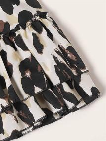 img 2 attached to 🐆 SheIn Women's Leopard Drawstring Ruffle Clothing: Flawless Feminine Fashion