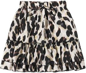 img 4 attached to 🐆 SheIn Women's Leopard Drawstring Ruffle Clothing: Flawless Feminine Fashion
