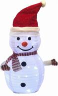 🎅 salas 2.5 ft illuminated folding christmas cloth snowman - 45 leds, waterproof battery box for indoor/outdoor holiday décor logo