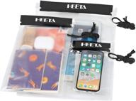 📷 heeta 3-pack clear waterproof dry bag: the ultimate solution for protecting camera, phone, maps - ideal for kayaking, boating & document storage logo