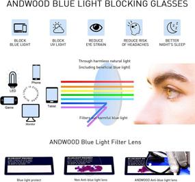 img 1 attached to Stylish Blue Light Blocking Cat Eye Glasses for Women - 2 Pack, Metal Frame - ANDWOOD