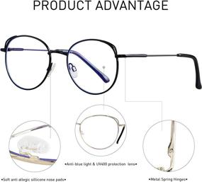 img 3 attached to Stylish Blue Light Blocking Cat Eye Glasses for Women - 2 Pack, Metal Frame - ANDWOOD
