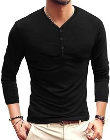 img 4 attached to 👕 Stylish MLANM Casual Henley Men's T-Shirt for Fashionable Men