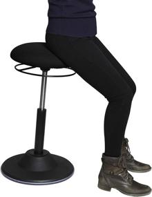 img 1 attached to 🪑 Seville Classics Airlift 360 Active Balance Non-Slip Desk Stool, Black - Adjustable Ergonomic Wobble Sit-Stand for Improved Posture