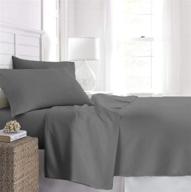 gray twin fitted sheet set by beckham hotel collection – includes 2 sheets with deep pockets logo