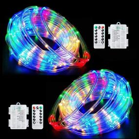 img 4 attached to 🌈 Holriaye120 LED Rope Lights: Vibrant Colors Changing Tube Strip Light for Indoor/Outdoor Décor - Battery Operated String Lights with Remote Control