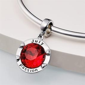 img 3 attached to 🎁 AMATOLOVE Birthstone Charms for Bracelets Jan-Dec, Happy Birthday Bead Charm for Women and Girls – Cute CZ Gifts